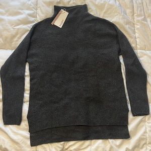BARTOLINI Wool Cashmere Grey Sweater Mock Turtle Neck Knit Italy Top L BNWT